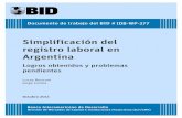 Simplificación del registro laboral en Argentinabam21.org.ar/comunidad/pluginfile.php/1509/mod_data... · registro laboral y la liquidación de contribuciones sociales, estimar su