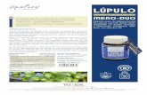 LÚPULO - Tongil€¦ · Lúpulo Meno-Duo de Estado Puro contiene un ingrediente exclusivo obtenido mediante tecnologías novedosas de extracción y purificación, que permiten la