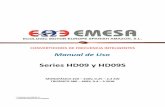 Manual de Uso - EMESA Motor · 2018-12-03 · CONVERTIDORES DE FRECUENCIA INTELIGENTES Manual de Uso Series HD09 y HD09S MONOFÁSICO 220 – 240V, 0.25 – 2.2 KW TRIFÁSICO 380 –