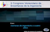 II Congreso Venezolano de Enseñanza de la Ingeniería · II Congreso Venezolano de Enseñanza de la Ingeniería Foro: Carreras de Ingeniería a cuatro años Núcleo de Decanos de