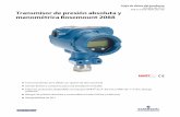 Transmisor de presión absoluta y manométrica Rosemount 208 · Hoja de datos del producto Octubre de 2013 00813-0109-4690, Rev NB Funcionamiento de 0,065% con opción de alta exactitud