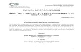 MANUAL DE ORGANIZACIÓN INSTITUTO TLAXCALTECA PARA …cjuridica.tlaxcala.gob.mx/images/Lineamientos/Manual de Organizaci… · En cumplimiento a los artículos 20 y 21 de la Ley Orgánica