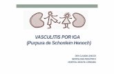 VASCULITIS POR IGA (Purpura de Schonlein Henoch) · VASCULITIS POR IGA • Vasculitis sistémica mas común en niños • 6 a 24/100.000 año • 90% menores de 10 años. Media 6