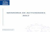 MEMORIA DE ACTIVIDADES 2017 - grupocapisa.es · 2 DATOS DE IDENTIFICACIÓN Nombre: Fundación Tutelar Canaria Sonsoles Soriano Bugnion Fecha de creación: 2003 Registro: inscrita