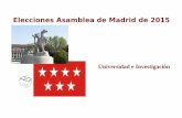 Elecciones Asamblea de Madrid de 2015 - UCM · PP, PSOE, IU, UpyD, Ciudadanos, Podemos. Programas completos disponibles en ... Programa electoral 2015 Comunidad de Madrid Cristina