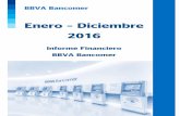 Enero – Diciembre 2016 - BBVA México...Informe Financiero Enero-Diciembre 2016 Análisis y Discusión de Resultados Actividad Cartera Vigente Se mantiene una positiva evolución