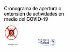 Cronograma de apertura o extensión de actividades en medio del … · 2020-05-11 · Cronograma de apertura o extensión de actividades en medio del COVID-19. Costa Rica y el COVID-19