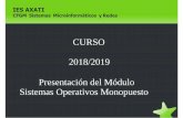 CURSO 2018/2019 Presentación del Módulo Sistemas ...€¦ · IES AXATI CFGM Sistemas Microinformáticos y Redes CURSO 2018/2019 Presentación del Módulo Sistemas Operativos Monopuesto