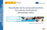 Resultados de la convocatoria 2016 Formación Profesional ... · Madrid, 20 de diciembre de 2016 Resultados de la convocatoria 2016 Formación Profesional Novedades 2017 . LA CIÓN