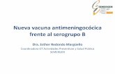 Nueva vacuna antimeningocócica frente al serogrupo B · Vacuna frente al meningococo B -fHbp (Trumenba): Fabricada mediante tecnología del DNA recombinante, a partir de dos variantes