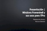 Presentación | Windows Powershell y sus usos para ITPro · ¿quÉ es el cmd? • es un interprete de comandos para ejecutar tareas en un equipo windows (eliminar y copiar archivos,
