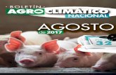 NACIONAL AGOSTO - Fedearroz€¦ · Boletín Nacional Agroclimático - Agosto 2017 6 AGOSTO: Se estima un comportamiento ligeramente por debajo de lo normal para el extremo norte