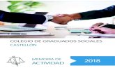 COLEGIO DE GRADUADOS SOCIALES 2018.pdf · Presidenta del colegio de Graduados Sociales de Castellón Memoria anual 2018 3 Ya ha pasado casi un año de las elecciones por las que accedimos