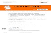 Certificado SF RA A90 SOFTBRAKE ES...De la empresa: S.A. HERRAJES DE CORREDERA (SAHECO) C/ BELLMUNT, 104 – P.I. DE FORADADA 08580 SANT QUIRZE DE BESORA (BARCELONA) Es conforme al
