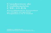 Cuadernos de Codiicación CIE-10-ES · B. Preguntas a la Unidad . 95 Neoplasias 95 Enfermedades endocrinas, nutricionales y metabólicas 96 Trastornos mentales y del comportamiento