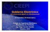 Gobierno Electrónico - Imaginar · Gobierno Electrónico de la burocracia digital a la ciberdemocracia (35 diapositivas, 20 minutos aprox.) Colegio de Ingenieros Eléctricos y Electrónicos