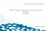 Plan Operativo Institucional (POI) 2019 · Intersectorial. (Decreto Ejecutivo 40203 Plan- R-MINAE 2016) - Las prioridades establecidas en el Plan de Gobierno Presidencial (objetivos,
