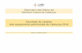 Recompte de visitants dels equipaments patrimonials de Catalunya 2016observatoripublics.icrpc.cat/files/informe_recompte... · 2017-10-05 · 7 Una novetat de l’informe 2016 respecte