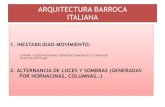 ARQUITECTURA BARROCA ITALIANA - …...ARQUITECTURA BARROCA ITALIANA 1. INESTABILIDAD-MOVIMIENTO: - CURVAS Y CONTRACURVAS: ESPACIOS CÓNCAVOS Y CONVEXOS - PLANTAS ELÍPTICAS 2. ALTERNANCIA