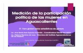 Medición de la participación política de las mujeres …...Medición de la participación política de las mujeres en Aguascalientes 5º. Foro global sobre estadísticas de género
