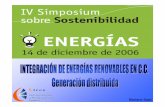 IV Simposium: Sostenibilidad-Energía · 2019-12-13 · IV Simposium: Sostenibilidad-Energía Los impresionantes resultados actuales en diferentes campos íntimamente relacionados,