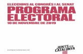 ELECCIONS AL CONGRÉS I AL SENAT PROGRAMA ELECTORAL · Ens presentem a aquestes eleccions amb el convenciment que Catalunya necessita reivindicar la seva aposta per la llibertat i