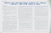 SINTAXI Notes de Ilenguatge sobre el «Diari 1918», de J.V. Foix (i … · 2011-04-07 · SINTAXI Notes de Ilenguatge sobre el «Diari 1918», de J.V. Foix (i 111) ALBERT JANÉ El