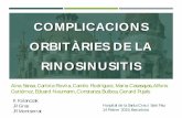 COMPLICACIONS ORBITÀRIES DE LA RINOSINUSITIS · 2019-03-09 · COMPLICACIONS DE LA RINOSINUSITIS AGUDA ¡ Greus: estructures anatòmiques importants al voltant. ¡ Prevalença: difícil