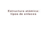 Estructura atómica: tipos de enlaces Enlaces 2013-2.pdf · • El enlace químico entre átomos ocurre debido a la disminución neta de la energía potencial de los átomos en el