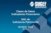 Clases de Datos Indicadores Financieros - Sugef · Indicadores Financieros XML de Suficiencia Patrimonial SICVECA- 2014 Dic-2014. Origen de las clases de datos • Acuerdos SUGEF