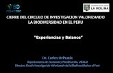 CIERRE DEL CIRCULO DE INVESTIGACION VALORIZANDO LA ...€¦ · Ponencia: "Sostenibilidad financiera y conservación de biodiversidad en el Perú. El caso del Parque Nacional" 12-15