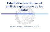 Estadística descriptiva: el análisis exploratorio de los datos · análisis exploratorio de los datos Martes, Viernes y Sábados de 9-11 hs. Mapa del epidemiólogo británico John