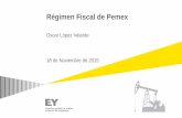 Régimen Fiscal de Pemex - PUED€¦ · Régimen fiscal de Pemex – Chicontepec, Aguas Profundas, Campos Marginales Tasa del 30% o 36% al valor anual de la producción menos deducciones