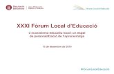 XXXI Fòrum Local d’Educació...d’aprenentatge i sobre les seves característiques i potencialitats com aprenents #FòrumLocalEducació Cap a una educació distribuïda i interconnectada:
