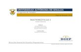 MATEMÁTICAS Idgep.uas.edu.mx/programas2018/semestre1/MATEMÁTICAS I...Plan de Estudio 2018 Bachillerato General pág. 2BACHILLERATO GENERAL MODALIDAD ESCOLARIZADA, OPCIÓN PRESENCIAL