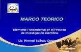 MARCO TEORICO - Formación Docenteformaciondocente.com.mx/06_RinconInvestigacion/02_Presentacion… · MARCO TEORICO Elemento Fundamental en el Proceso de Investigación Científica