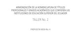 TALLER No. 2 › documentos › Taller › 2019 › Tercer taller › 2t... · 2019-08-06 · taller no. 2 propuesta mesa no. 4 . anÁlisis . reglamento armonización de títulos