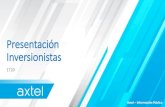 Presentación Inversionistas€¦ · IV. Estrategia de Axtel Axtel –Información Pública 2. I. Panorama de Axtel Axtel –Información Pública 3. Infraestructura 51% Servicios