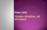 TEMA UNO - WordPress.com€¦ · Fundamentos generales de la Teoría General de Sistemas: Origen, concepto de sistema, tipos de sistemas, componentes de los sistemas y características