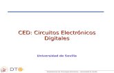 CED: Circuitos Electrónicos Digitales · Departamento de Tecnología Electrónica – Universidad de Sevilla Proyecto docente para CED •PROGRAMA –Bloque 1: Circuitos electrónicos