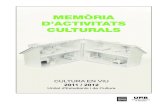 MEMÒRIA D'ACTIVITATS CULTURALS · 2014-11-07 · Memòria de Cultura en Viu 2011/2012 02 01 PRESENTACIÓ OBJECTIUS Cultura en Viu és el programa de dinamització cultural de la