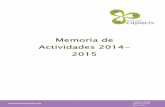 Memoria de Actividades 2014- 2015 - Fundación Capacis · 2017-04-04 · Memoria de Actividades 2014-2015 6 2.4. BENEFICIARIOS DE NUESTRAS AULAS 2.4.1. ALUMNOS ACTUALES En estos cuatro