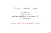 Estructures lineals II: Llistesgavalda/pro2/estructures_lineals_II.pdf · Estructures lineals II: Llistes Ricard Gavaldà Programació 2 Facultat d'Informàtica de Barcelona, UPC