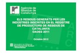La gestió dels residus de les indústries 2011estadistiques.arc.cat/ARC/estadistiques/res_generats_2011.pdf · PRESENTACIÓ A la Dari 2011 s’ha suprimit la opció de presentació