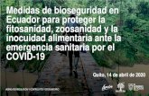 Medidas de bioseguridad en Ecuador para proteger la fitosanidad, … · 2020-04-15 · Medidas de bioseguridad en Ecuador para proteger la fitosanidad, zoosanidad y la inocuidad alimentaria