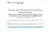 Guía de Práctica Clínica Resumen - Oncosalud...calificación satisfactoria (Tabla N° 1), de las cuales se tomaron recomendaciones de manejo y manteniendo el nivel de evidencia