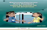 Casos de (COVID-19) en las Empresas Recomendaciones... · Personal de salud: de primeros auxilios, enfermeras, médicos, farmacéuticos, técnicos y auxiliares, personal de mantenimiento,