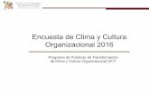 Programa de Practicas de Transformación de Clima y Cultura ... · Encuesta de Clima y Cultura Organizacional 2016 Programa de Practicas de Transformación de Clima y Cultura Organizacional