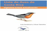 Lista de Aves de - Unión de Ornitólogos de Costa Ricauniondeornitologos.com/wp-content/uploads/2019/08/Lista-de-Aves-… · Las categorías utilizadas se escogieron en base a las