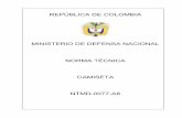 MINISTERIO DE DEFENSA NACIONAL NORMA TÉCNICA … · 2016-05-27 · REPÚBLICA DE COLOMBIA MINISTERIO DE DEFENSA NACIONAL ERRATA NTMD-0077-A8 1 DE 6 2013-02-19 Este documento rige